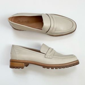 Madewell Corinne Chunky Loafer in Bone Ivory Leather